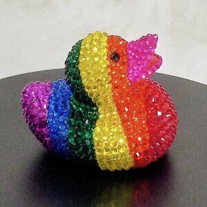 Rainbow Rubber Duck, Pride Duck, Colorful Jeep Duck, Unique Gift, Bling/Bedazzle